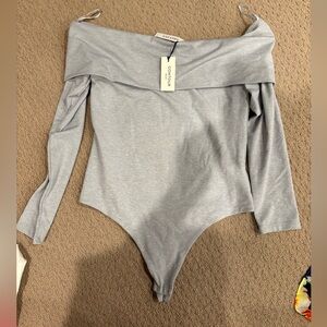 Off-Shoulder Gray Bodysuit